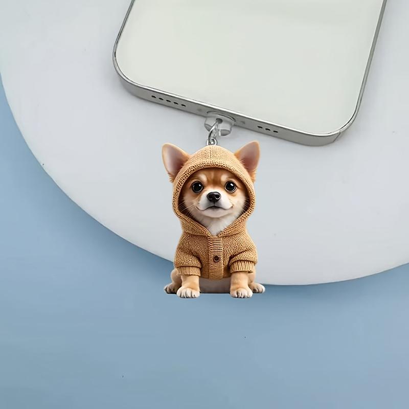 1 шт. 2D Милый кот Собака Трилистник Мобильный телефон Заглушка от пыли Подвеска Тип C Заглушка для зарядного порта Подвесной декор