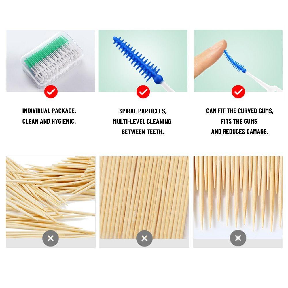 160 шт./коробка Массаж десен Силикагель Межзубная щетка Зубная щетка Зубная нить Очиститель зубов Унисекс