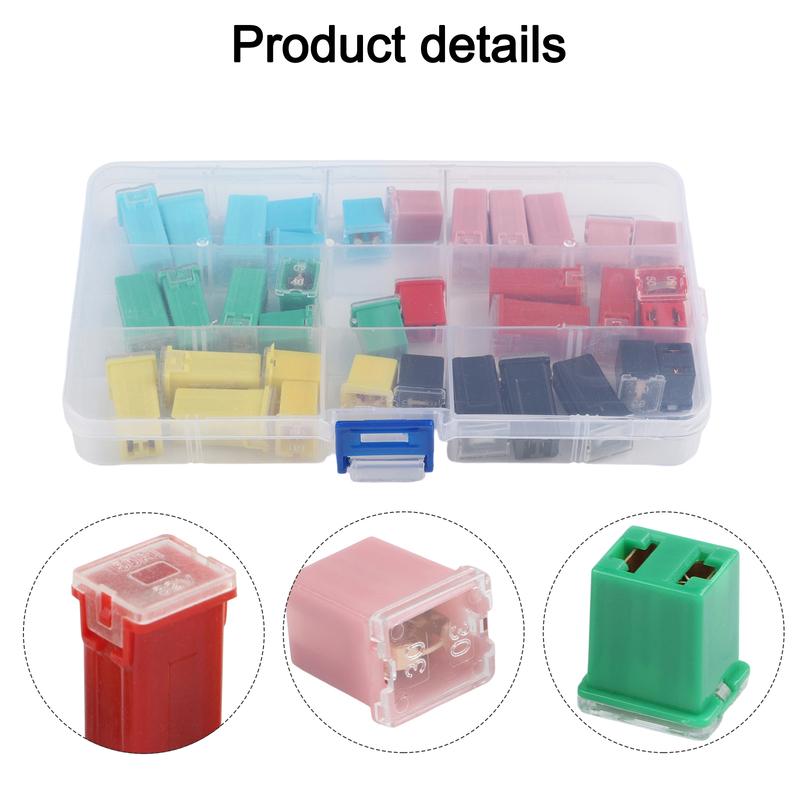 36 Piece Car Fuse Assortment Fuse Replacement Kit Tall Low Profile Fuse Assortment Plastic Housing Embossed Amp Marking