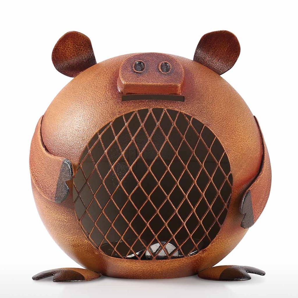 Lovely Piggy Bank Money Saving Bank for Kids Iron Coin Bank Nursery Gift Decor Decorative Ornament