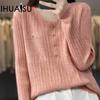 Wool Blend Spring and Fall V-neck Knit Sweater Women Outside The Wear Sweater Loose Thin Blouse Underwear Bottoming Shirt Tide