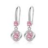 Women Rhinestone Cubic Zirconia Tassel Four-leaf Clover Hook Earrings Jewelry