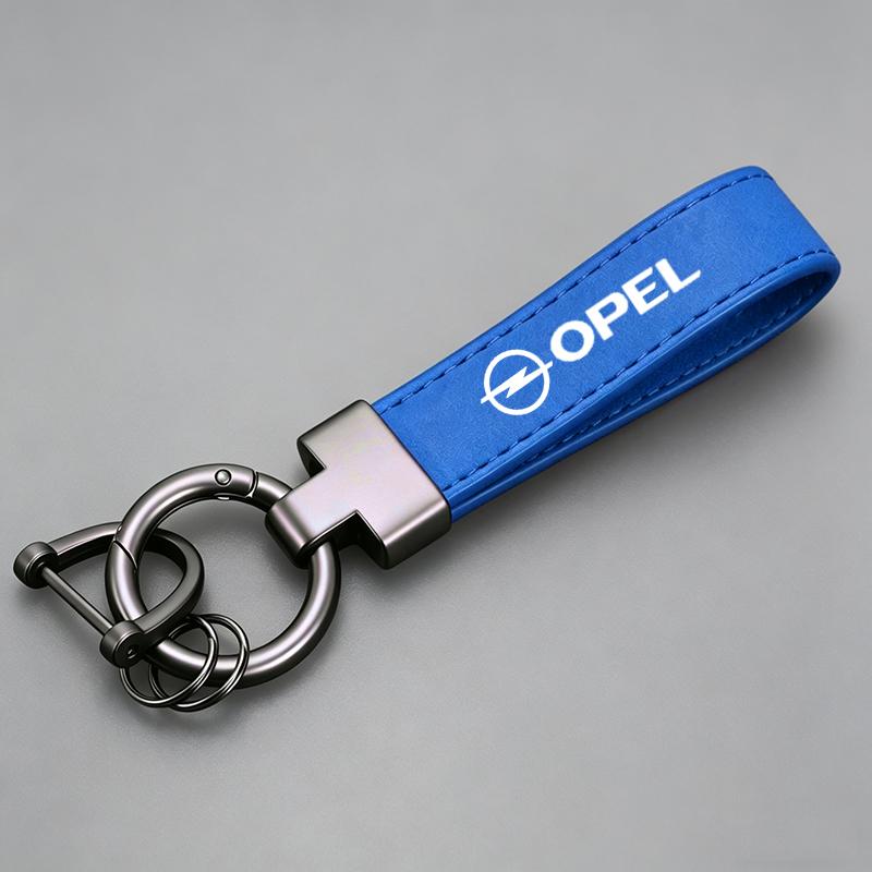 Logo Alloy Luxury Suede Leather Keychain Car Key Chain For Opel Astra Grandland Corsa Mokka Frontera Insignia Zafira Vivaro Karl