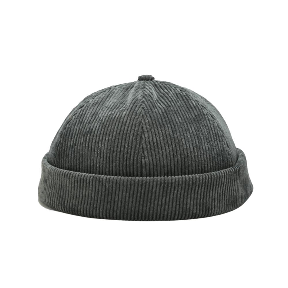 Round Corduroy Brimless Hat Solid Color Docker Cap Soft Hip Hop Hat Outdoor