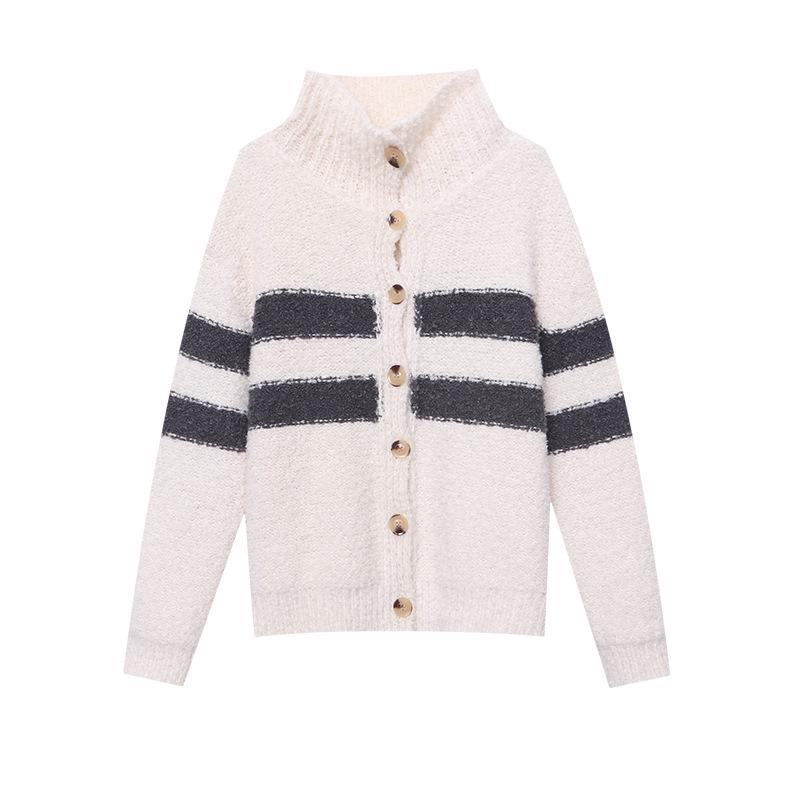 Синан Двусторонний Кардиган с Контрастными Полосками SN6889