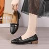 2025 New Retro Pointed Popular Soft Leather Single Shoes Comfortable Thick Heel Soft Sole Temperament Versatile Leather Shoes Shallow Mouth Women