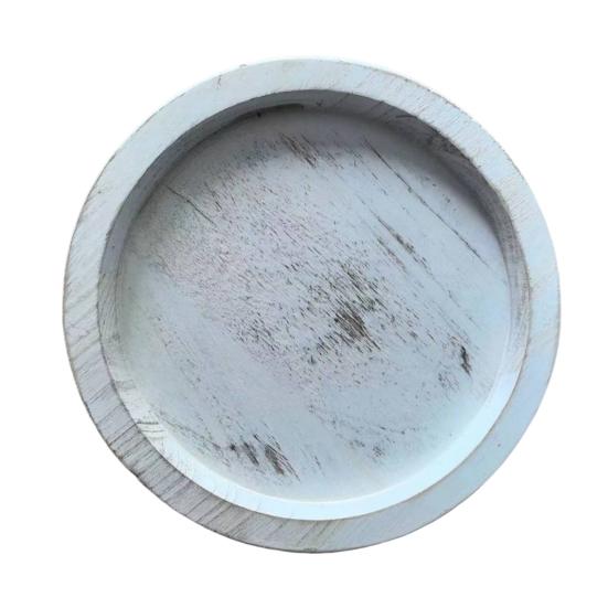 Подставка для свечей из дерева, поднос, круглый, деревенский, декоративный, центральный элемент стола в фермерском стиле, побелка