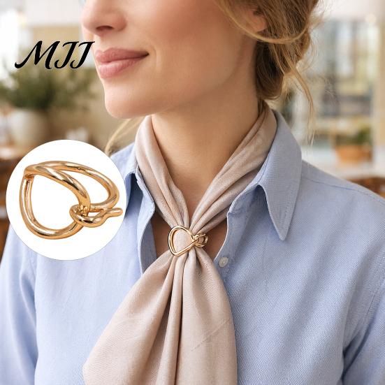 Универсальное кольцо для шарфа, Неправильное кольцо, Элегантный узловатый зажим-пряжка в форме сердца из шелка, Держатель для шали, Застежка для пальто, воротника, ремня, Модный аксессуар