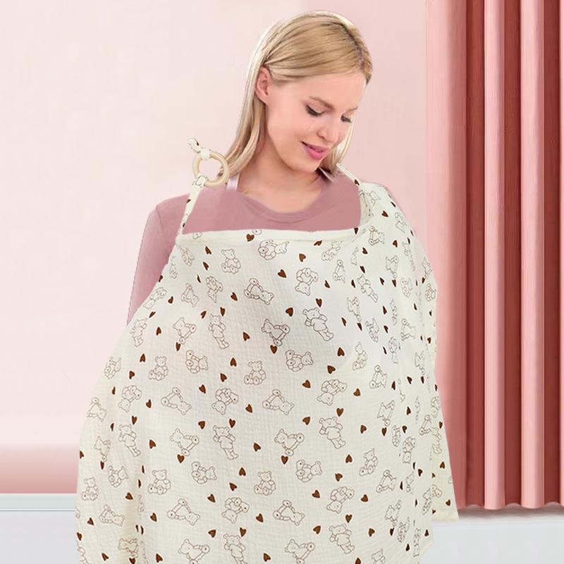 Двухслойный хлопковый чехол для кормления, одеяло для кормления грудью, детское одеяло, уличное муслиновое полотенце-марля, многофункциональная шаль, одеяло для коляски