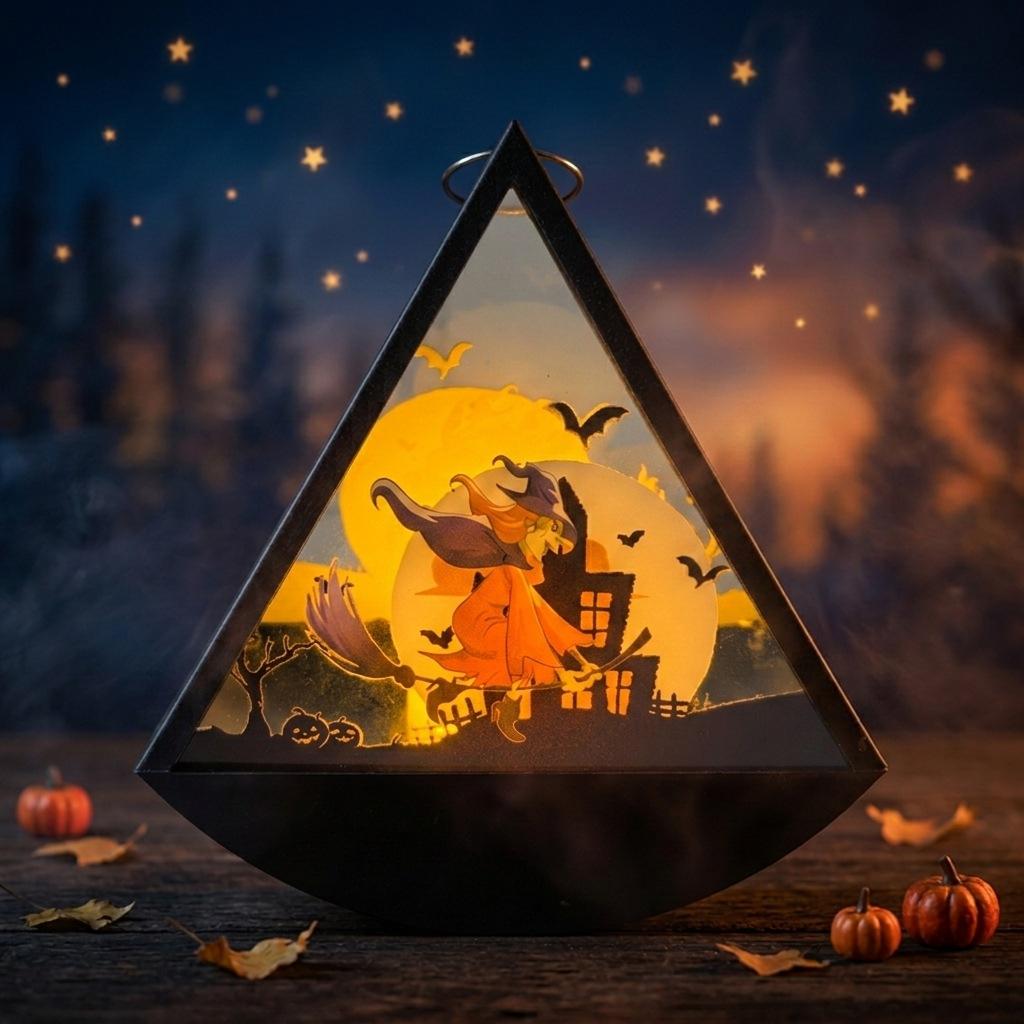 Halloween Decorations Candle Lantern Pumpkin Lamp Handheld Vintage Prop for Party Indoor Outdoor