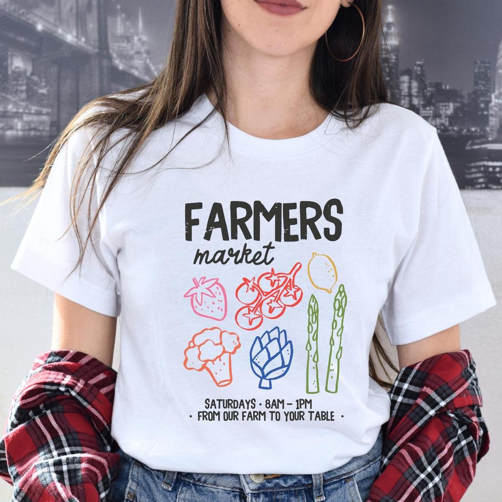 Farmers Market Graphic Tee, Saturday Market Shirt, Fresh Veggie T-Shirt, Local Farm Stand Tee, Cute Produce Graphic Shirt