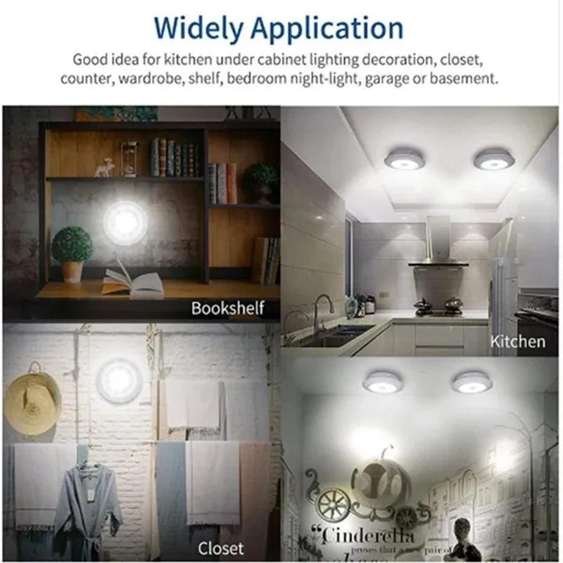 10W LED Under Counter Lights COB Light Battery Powered with Remote Control for Under Cabinet Closet Bedroom Kitchen Lighting