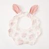 Baby Cotton Crepe Gauze Bibs Cute Rabbit Ear Wavy Edge Saliva Towel Newborn Drool Burp Cloth Soft Absorbent Neck Bib
