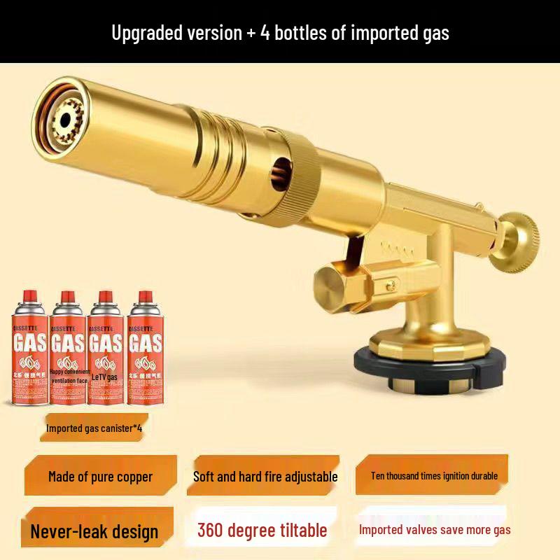 Портативная полностью медная газовая горелка для опаливания свиной щетины и розжига барбекю