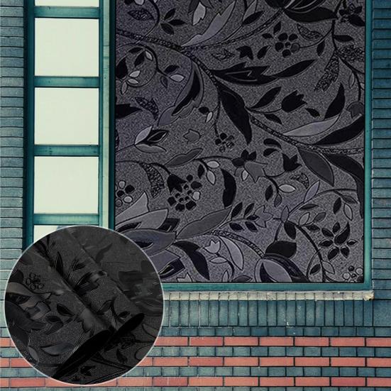 Статическая затемняющая пленка для окон Защита конфиденциальности Защита от солнца Черный тюльпан Тонировка для окон