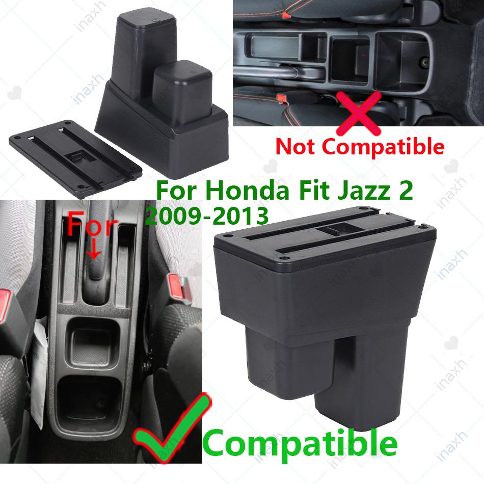 Для Honda Jazz Armrest box Для Honda Fit Jazz 2 Car Armrest 2008-2013 2009 2010 2011 2012 2013 Arm Storage box car accessories