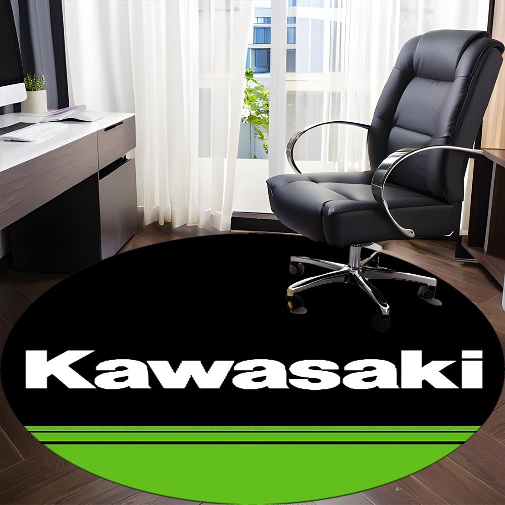 1 шт. Круглый офисный коврик Kawasaki, Нескользящий, Мягкий и прочный офисный коврик для декора интерьера, Идеально подходит для офиса, Красивое украшение