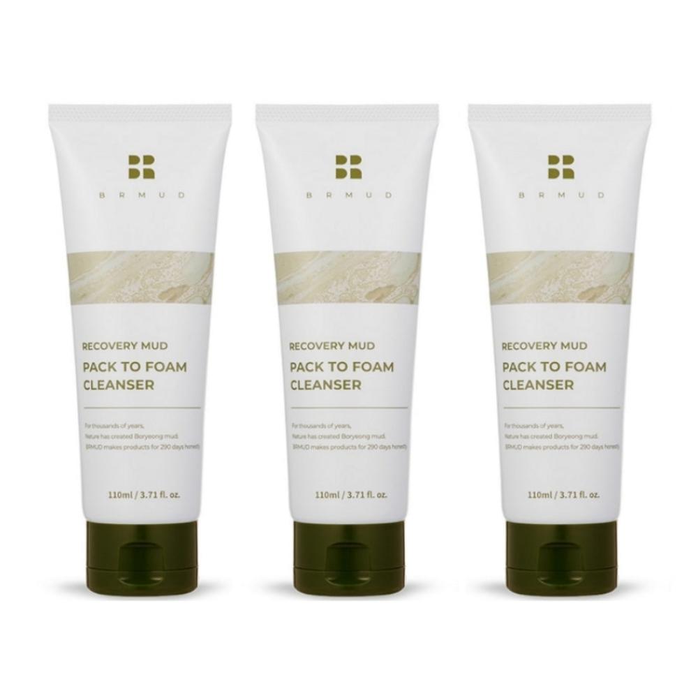 BRMUD Recovery Mud Pack To Foam Cleanser 110ml*1Pc/2Pcs/3Pcs