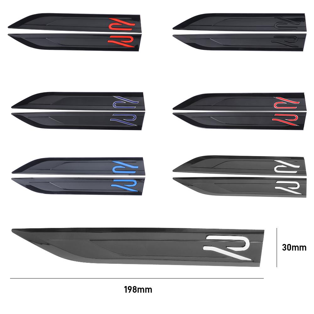 W1412PCS Car Side Fender Sticker ABS New R Emblem Badges Stickers Decoration For Volkswagen Polo Golf Touran Tcross Tiguan Rline GTI