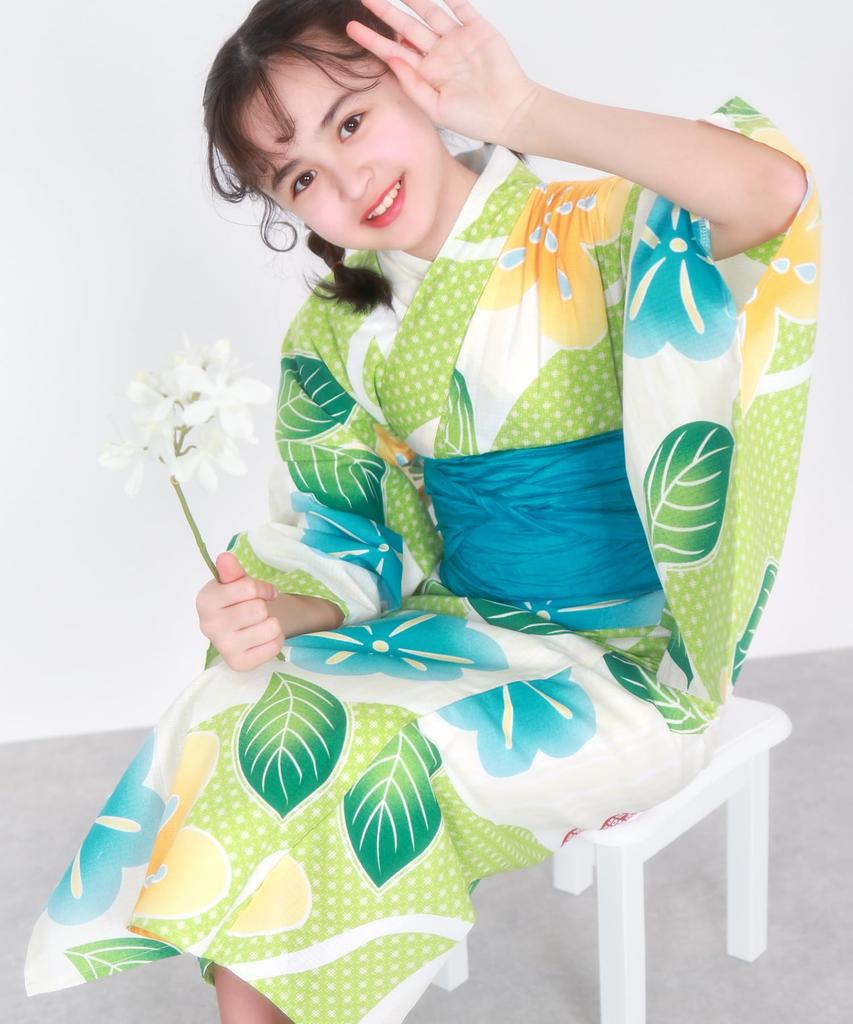 Юката комплект Junior Retro Change Weave 3 шт. Heiko C Girls In Search of the Village Where Flowers [KYOETSU] (Юката, Оби, Гета) (120см, 8. падать)