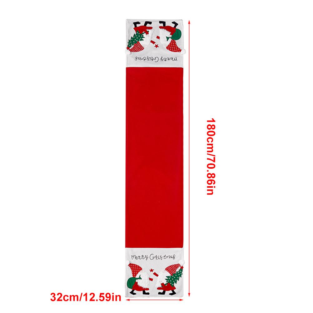 Christmas Table Runner Christmas Embroidered Santa Claus Tablecloth Xmas Placemat Decoration for Entrance Table and