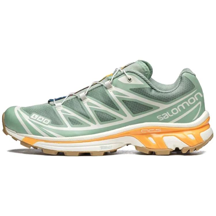 SALOMON XT-6 'Гранитный Зеленый Пламенный Оранжевый' (унисекс) Горные ботинки для хайкинга Granite Green / Aqua / Blazing Orange L47148100