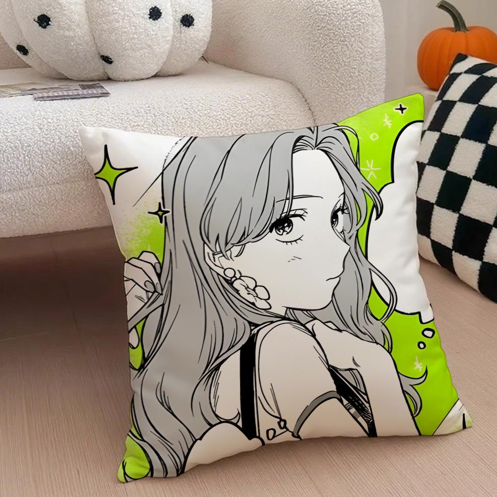 Anime AAya Oosawa Cushion Cover Throw Pillow Cover Hidden Button Durable Polyester Chair Cushion