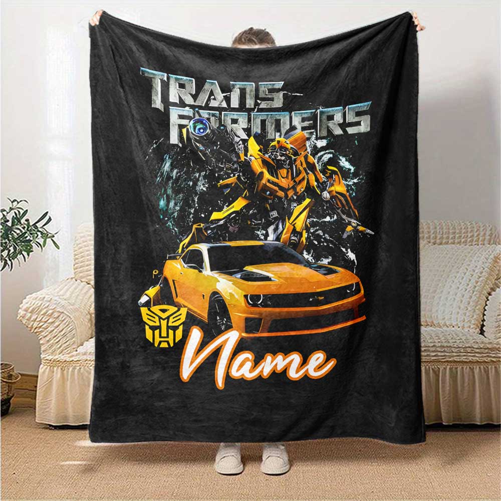 Transformers Fans (17) Personalized Name Blanket Cozy Customizable Blanket Ultra-Soft Versatile for Bed Home Decor Picnics Living Room