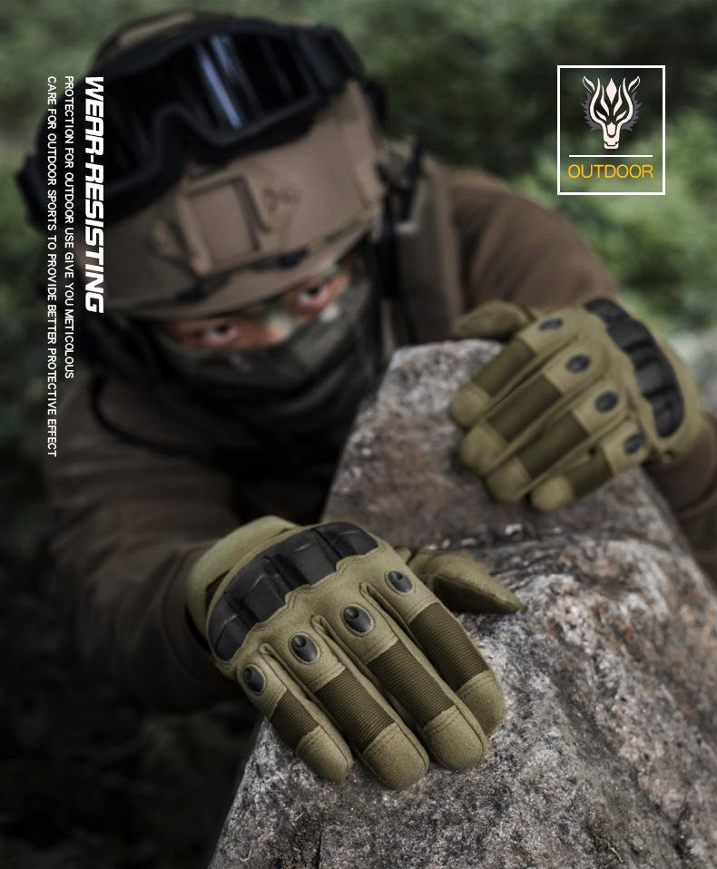 Men's Z908 Camouflage Tactical Gloves - Outdoor Full Finger Protective Sports Gear for Military, Cycling, and Training.