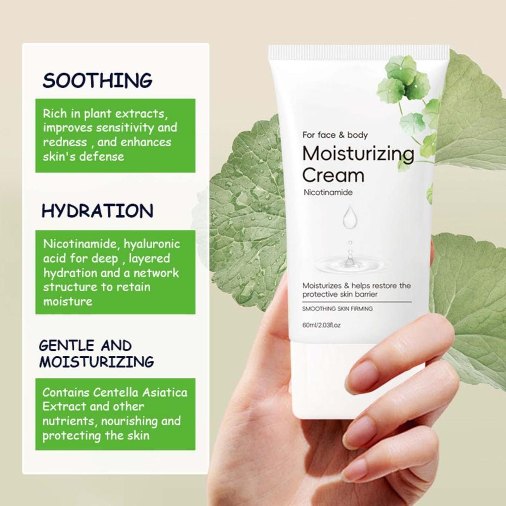 Увлажняющий крем с ниацинамидом, осветляет тон кожи, увлажняющий крем с центеллой азиатской 60 мл