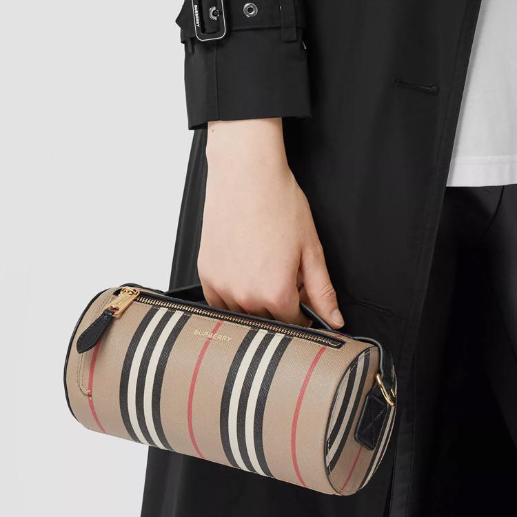 Burberry The Barrel Bag Adjustable Detachable Wide Shoulder Strap Canvas Polyurethane Travel Tote Shoulder Crossbody Bag Women bags 80304561