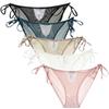 Laipin Sexy Lingerie for Elegant Panties of See-Through T-Back Panties, Lace-Up Panties, Women, Hip-Hugging (Set 5)