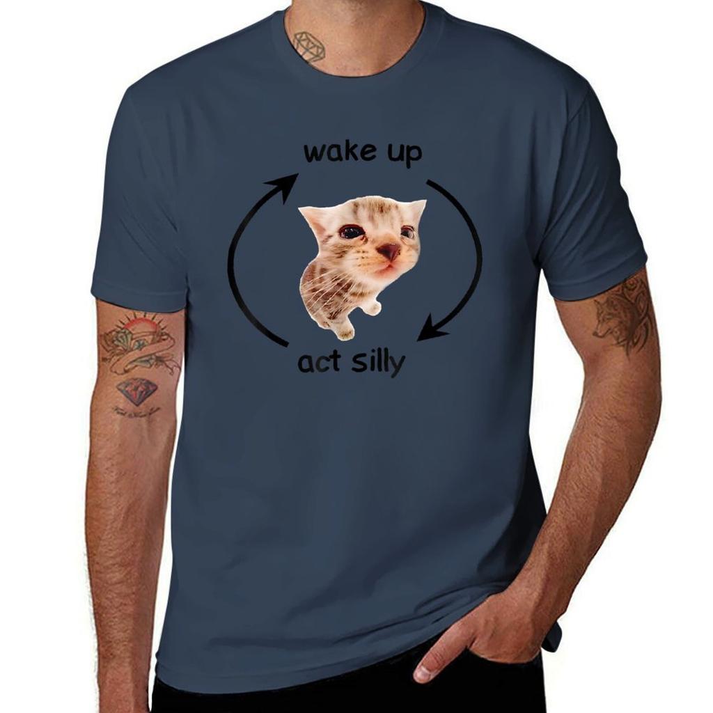 Wake Up Act Silly Cat Tshirt Sun Block Outdoor Tshirt
