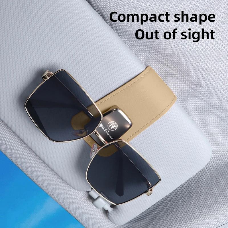 Car Sticker For Alfa Romeo 159 147 Car Interior Sun Visor Eyeglasses Holder Sunglasses Clip For Alfa Romeo 4C 159 Spider Giulia wnp522