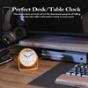 3.5 Inch Analogue Alarm Clock Silent Non-Ticking Bedside Clock Adjustable Angle Desk Clock with Light