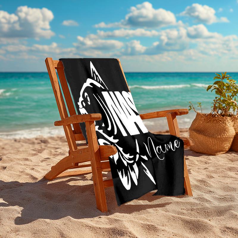 Personalized customized proof beach towel with Nash logo pattern - soft, absorbent,quick-drying,perfect swimming,camping&bathing