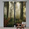 2 шт. Занавеска Лес Мистическая Темная Атмосфера Тумана Глубоко в Лесу Лесистая местность Тишина Никто Для Гостиной Спальни Столовой