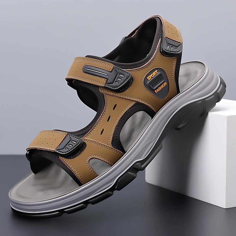 Fashion Genuine Leather Men's Sandals Fashion Summer Outdoor Hiking Trekking Shoes for Men Beach Slippers Breathable Casual Sneakers