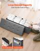 Foldable Storage Ottoman Bench, End of Bed Bench with Side Bags, Folding Upholstered Storage Chest Supports 660 lbs, Linen Bed Ottoman with Large