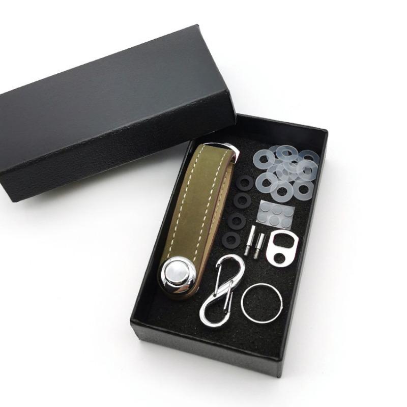 Креативный брелок, устройство для хранения ключей, сумка для ключей для мужчин и женщин, брелок из натуральной кожи, сумка для хранения ключей.