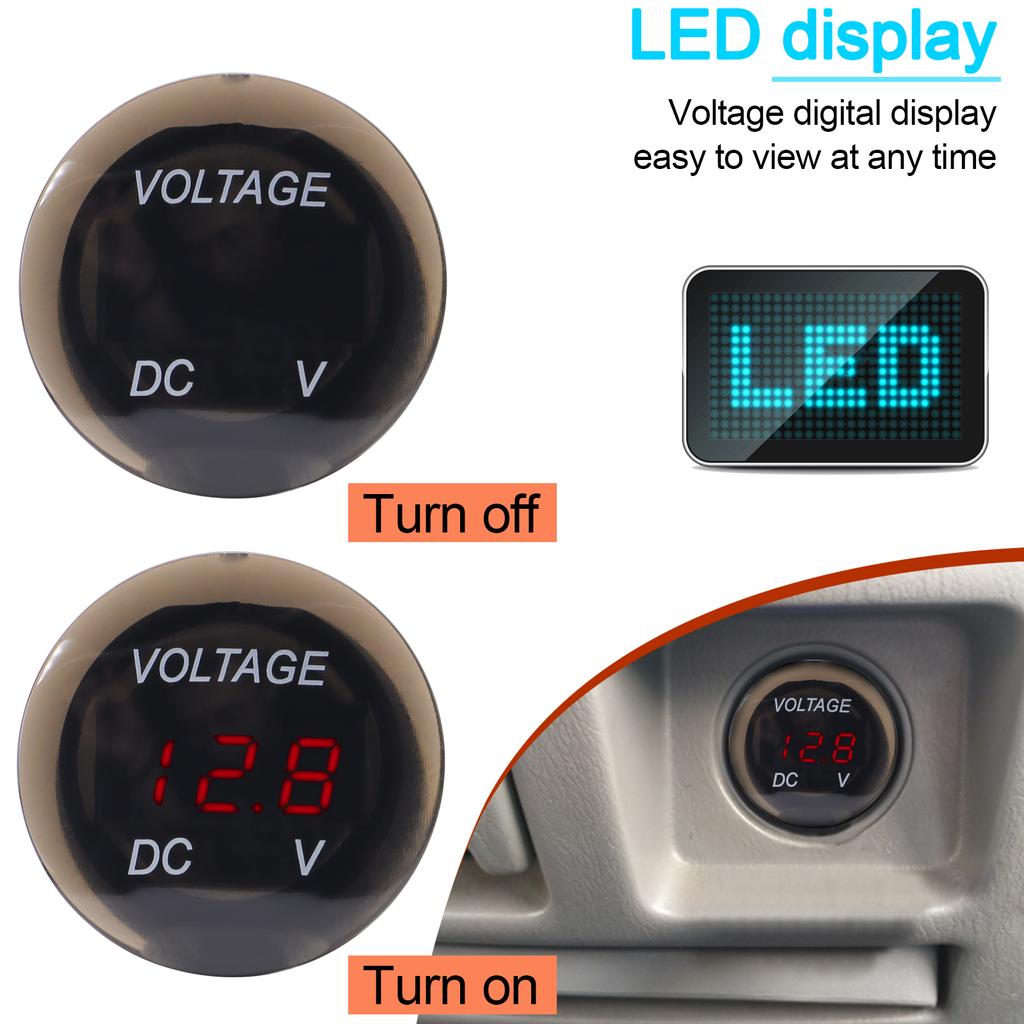 Автомобильный вольтметр для лодки, вольтметр, вольтметр для лодки, цифровой дисплей, 12 В, сенсорный переключатель вкл/выкл, водонепроницаемый авто лодка, морской кемпер, квадроцикл