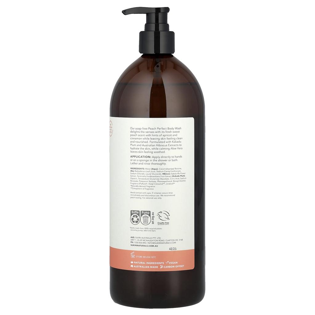 Овощной гель для душа, Для всех типов кожи, Идеальный персик, 1 л (33,82 жидких унции)