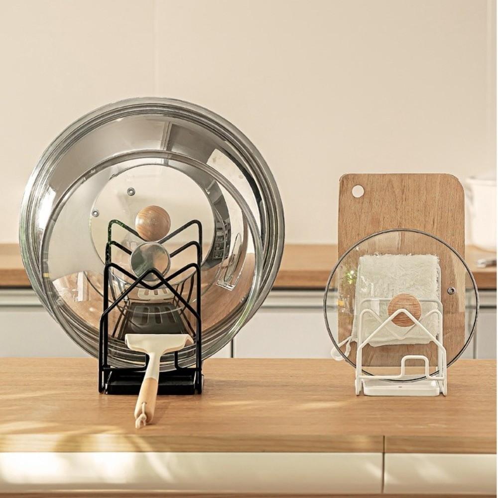 Multi Layer Kitchen Storage Rack Hollow Design Cutting Board Holder New Pan Lid Organizer  Kitchen