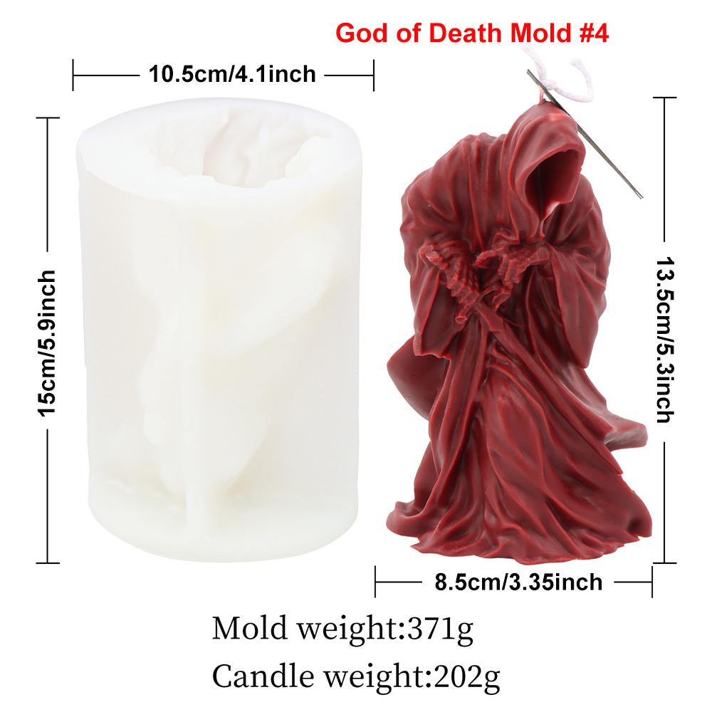 3D Форма для свечей из силикона 'Дьявольская летучая мышь Жнец' DIY Форма для изготовления из гипса 'Человек в черном Смерть' Жуткий Декор для дома Инструмент для литья из смолы