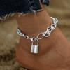 Punk Big Lock Chain Anklets for Women Punk Copper Color Thick Chain Ankle Bracelet Leg Foot Chain Anklets Leg Summer Jewelry