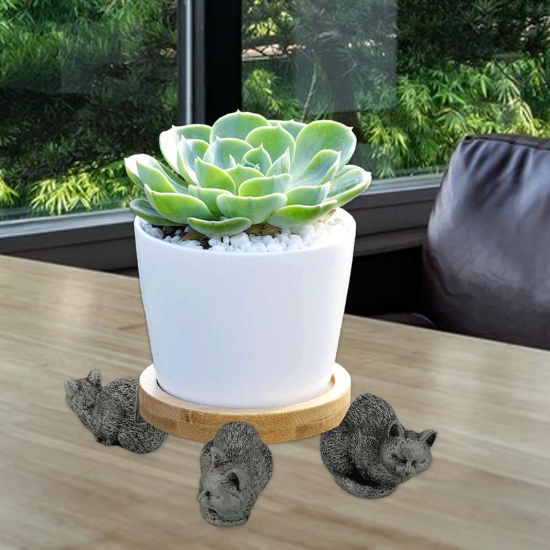 Подставка для цветочного горшка с животными, набор из 3 декоративных элементов из смолы, садовый горшок для растений, ножки для горшка, опора для цветочного горшка