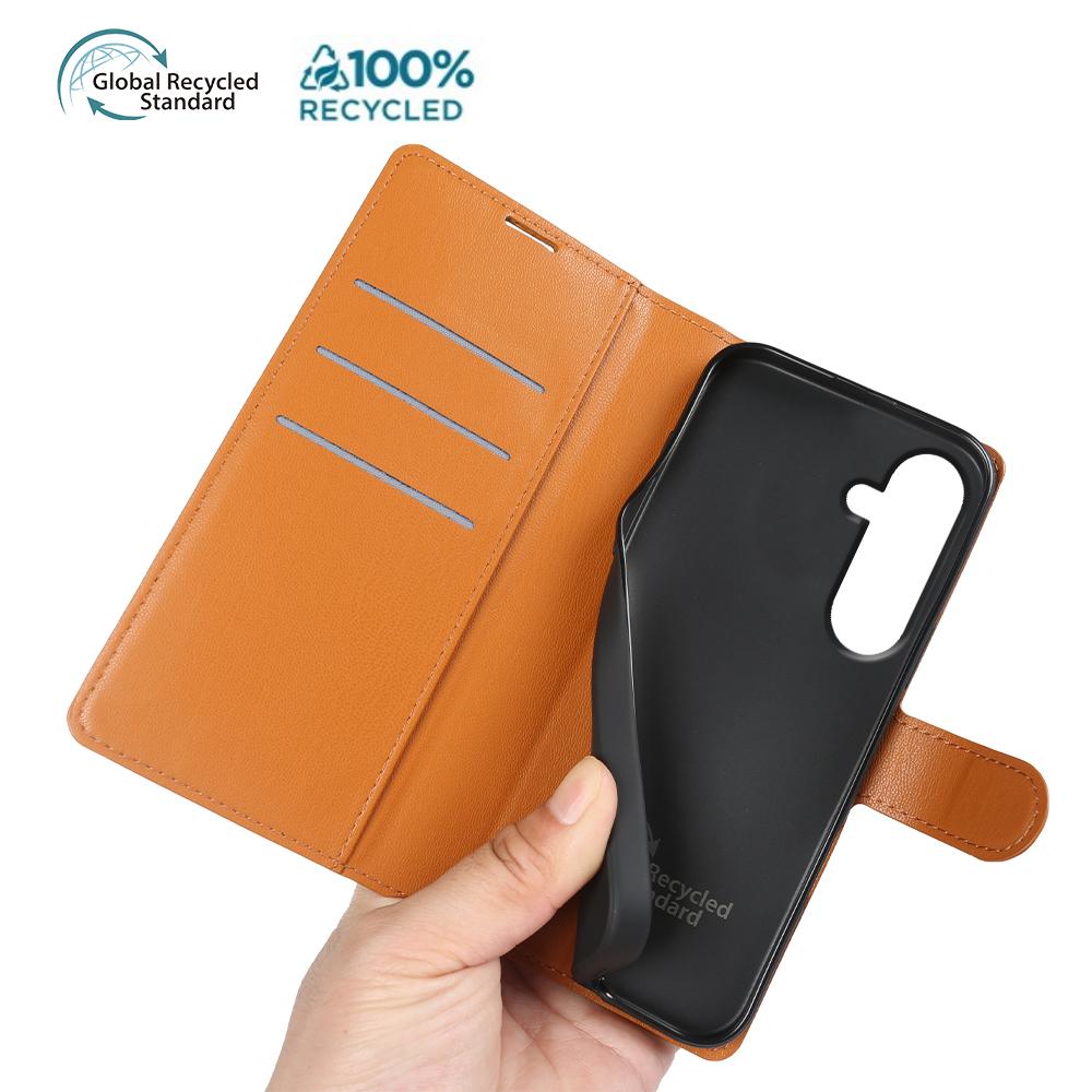 Для Samsung Galaxy S25 Чехол-подставка из биоматериала RPET RPVB Тонкий чехол для телефона с кошельком