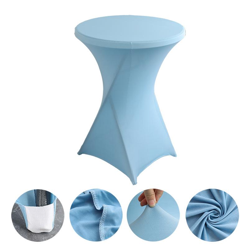 Height Stretch Round Tablecloth Cocktail Table Cover Spandex Table Cloth Bar Hotel Party Wedding Elastic TableCloth Decor
