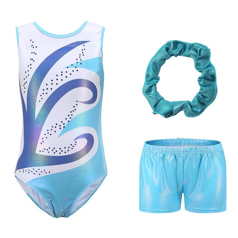 Красочный комплект танцевальной одежды с длинными рукавами, с вышивкой и блестками, для возраста 5-12 лет