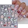 1 Sheet Christmas Nail Art Sticker Waterproof 3D Embossment Santa Claus Snowman Elk